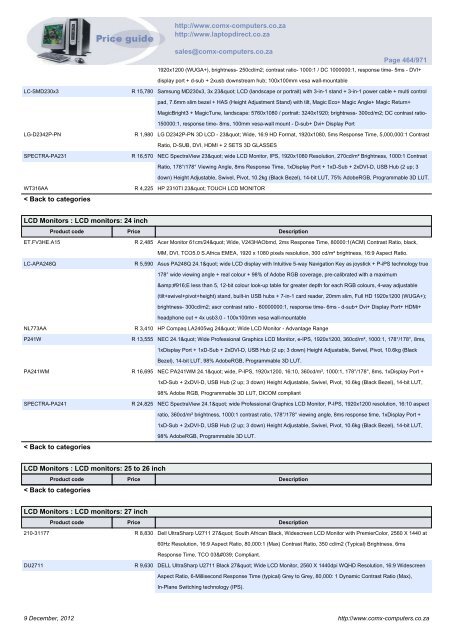 ComX Computers price list