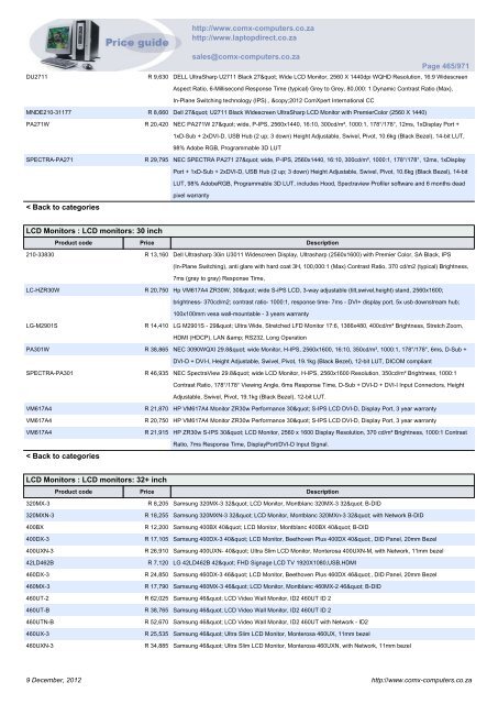 ComX Computers price list