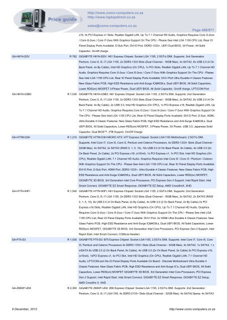 ComX Computers price list