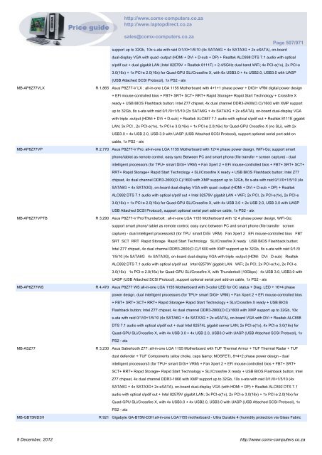 ComX Computers price list