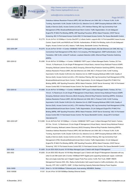 ComX Computers price list