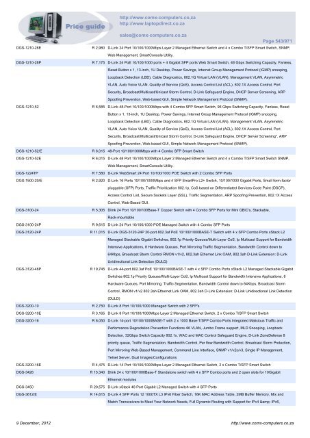 ComX Computers price list