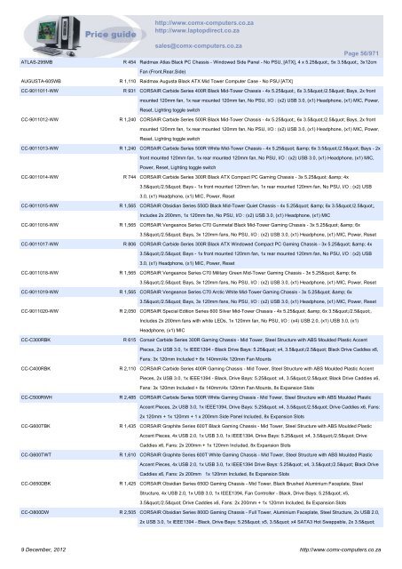 ComX Computers price list