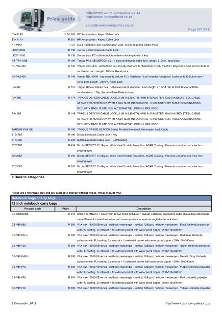 ComX Computers price list