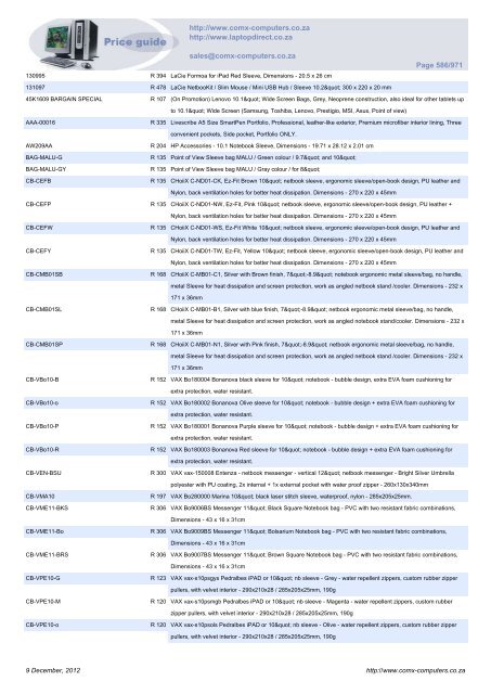 ComX Computers price list