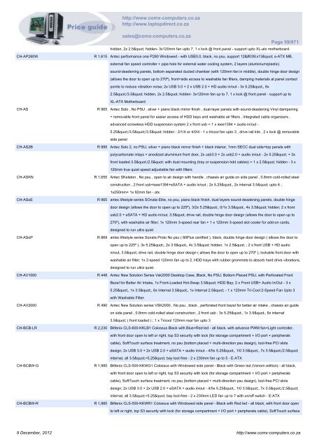 ComX Computers price list