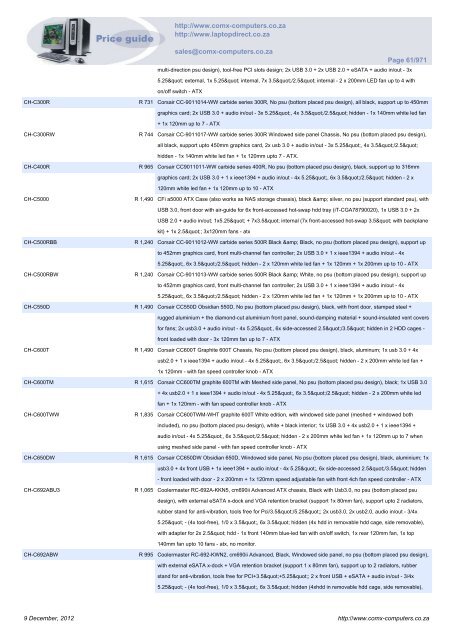 ComX Computers price list