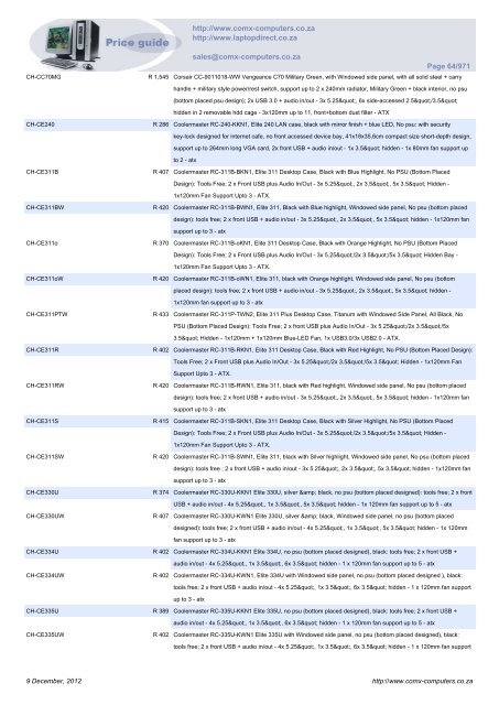 ComX Computers price list