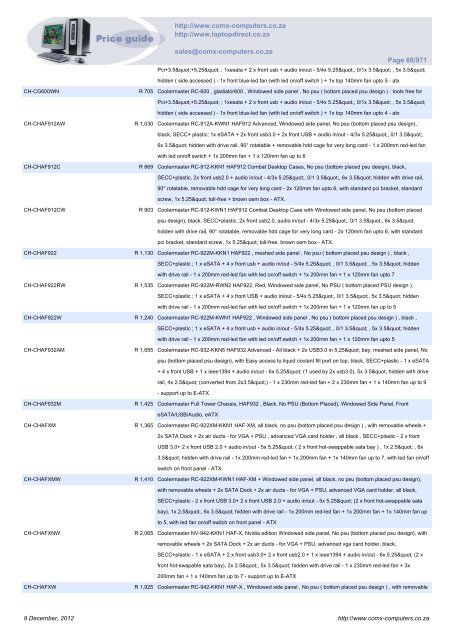 ComX Computers price list