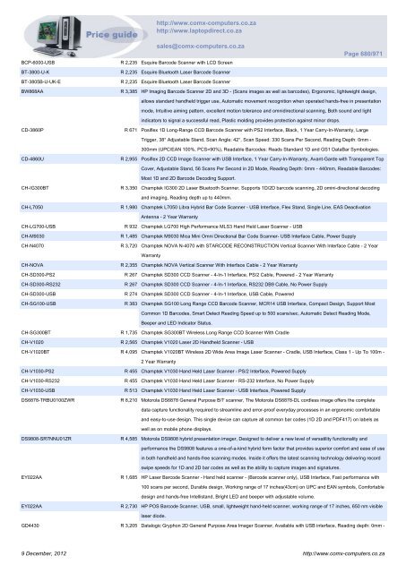 ComX Computers price list