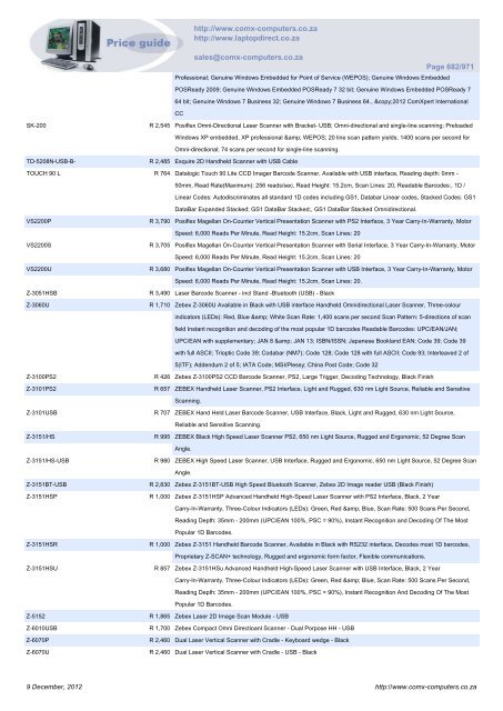 ComX Computers price list