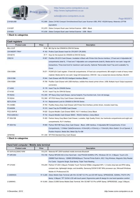 ComX Computers price list