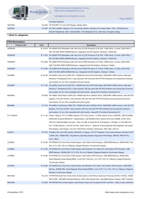 ComX Computers price list