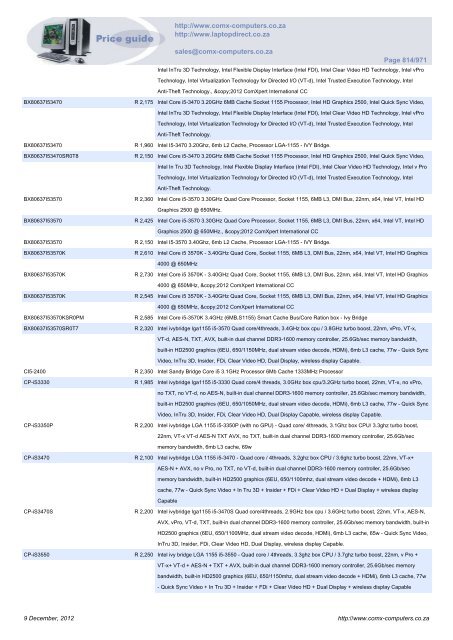 ComX Computers price list