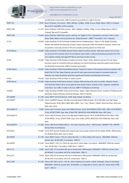 ComX Computers price list