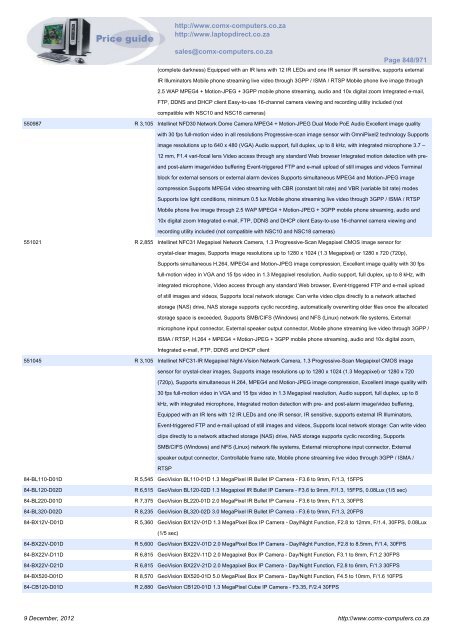 ComX Computers price list