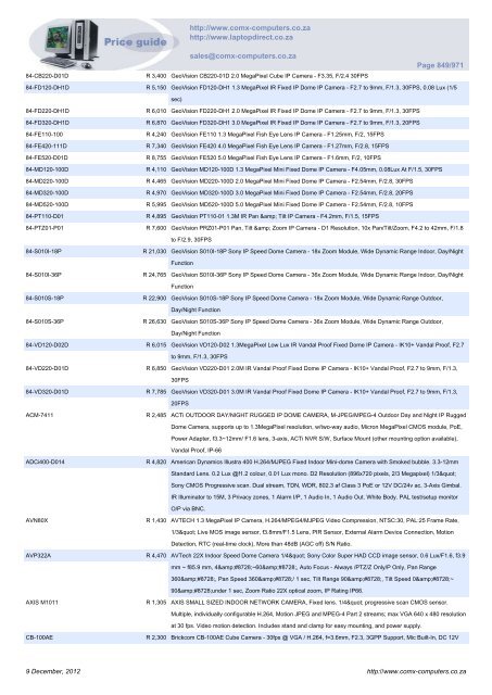 ComX Computers price list