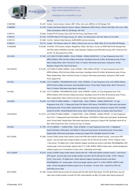 ComX Computers price list