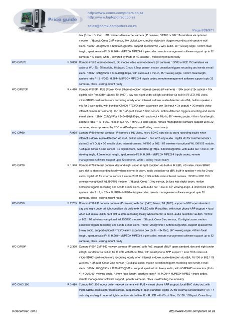 ComX Computers price list