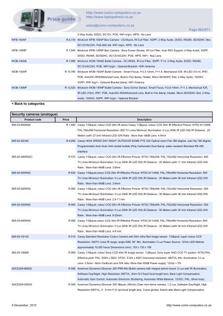 ComX Computers price list