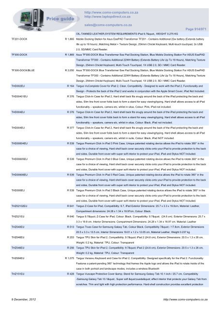 ComX Computers price list