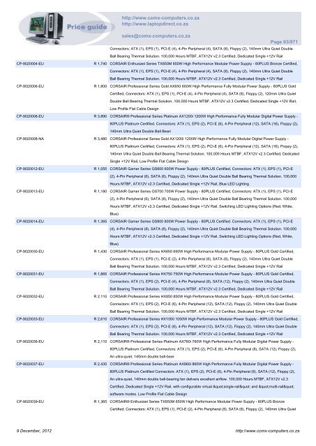 ComX Computers price list