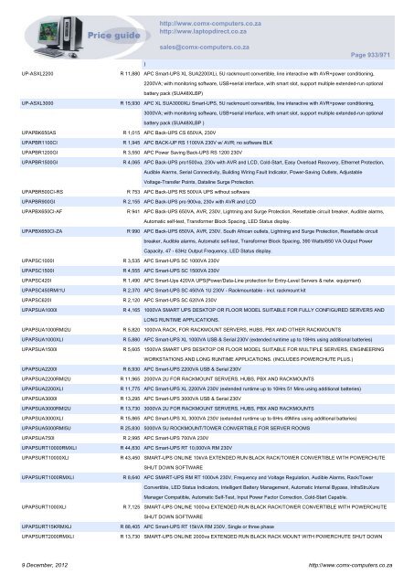 ComX Computers price list