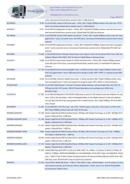 ComX Computers price list