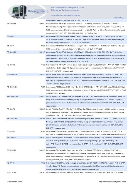 ComX Computers price list