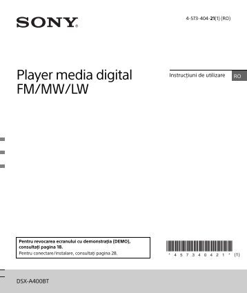 Sony DSX-A400BT - DSX-A400BT Istruzioni per l'uso Rumeno