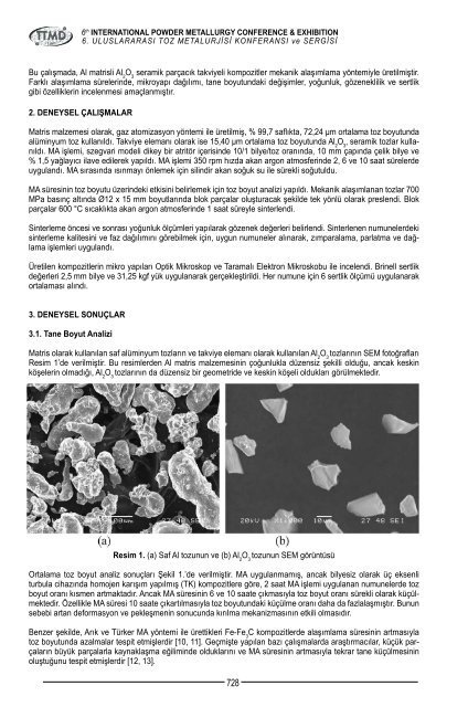 powder productÄ±on and nano materÄ±als - 6th International Powder ...