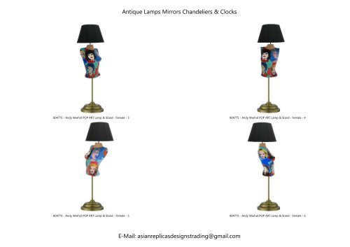 Antique Lamps Mirrors Chandeliers Clocks