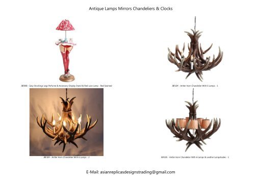 Antique Lamps Mirrors Chandeliers Clocks