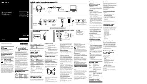 Sony MDR-1RNC - MDR-1RNC Istruzioni per l'uso Slovacco