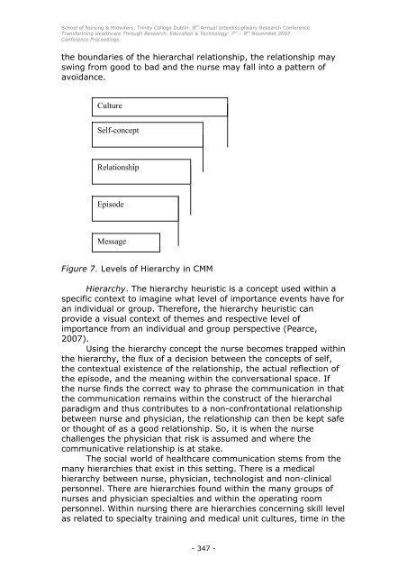 Conference Proceedings - School of Nursing & Midwifery - Trinity ...