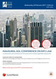 INAUGURAL AOL CONFERENCE ON DIFC LAW