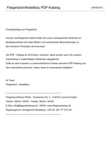 Fliegerland-Modellbau PDF-Katalog