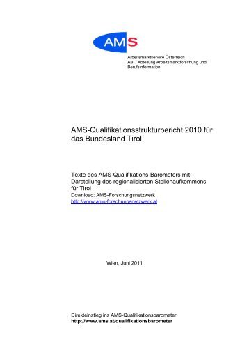 AMS-Qualifikationsstrukturbericht 2010 für das ... - Berufs-Safari