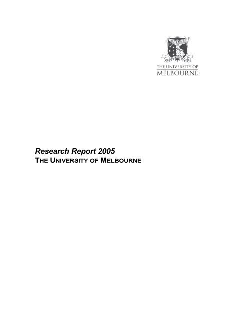 Research Report 05 Melbourne Research University Of Research Report 05 Melbourne Research University Of