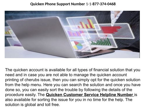 Quicken Technical Support Number 1-877-374-0468