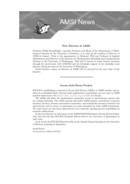 Gazette 31 Vol 3 - Australian Mathematical Society