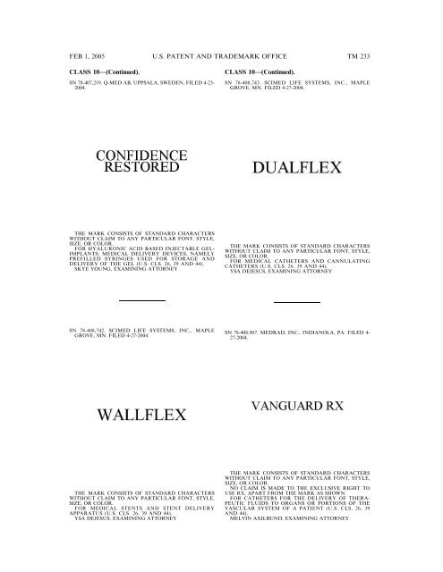 marks published for opposition - U.S. Patent and Trademark Office