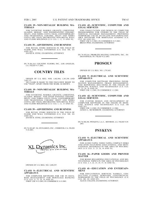 marks published for opposition - U.S. Patent and Trademark Office