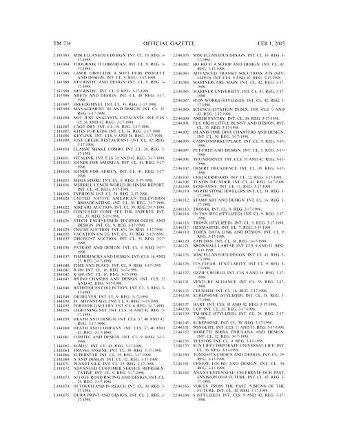 marks published for opposition - U.S. Patent and Trademark Office