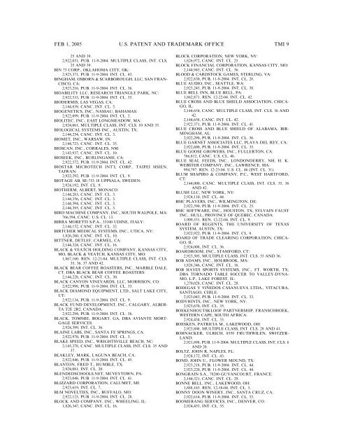 marks published for opposition - U.S. Patent and Trademark Office