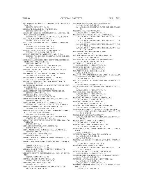 marks published for opposition - U.S. Patent and Trademark Office