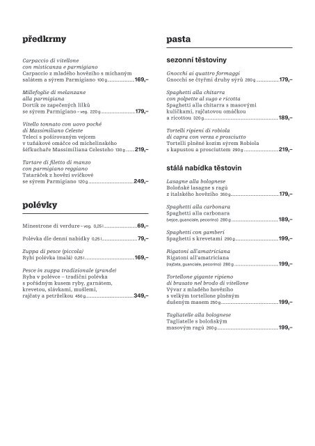 Menu česky - unor