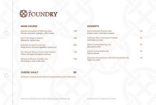 Southern Sun Abu Dhabi-The Foundry-Dinner Menu