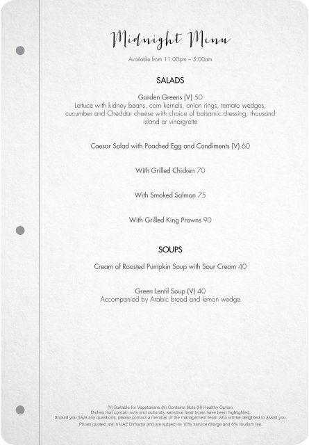 Dusit Abu Dhabi-Urban Kitchen-Midnight Menu