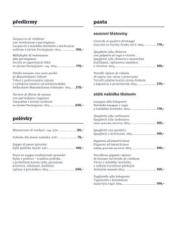 Menu česky - Únor